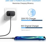 [2 Pack] iPhone 15 14 13 12 11 Charger Block, USB C Wall Charger 20W PD Power Adapter for iPhone 15/15Pro/15Pro Max/15Plus/14/13/12/11/X, Pad-Black