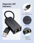 Cable Matters Plug & Play USB to Ethernet Adapter with PXE, MAC Address Clone Support (USB 3.0 to Gigabit Ethernet, Ethernet to USB, Ethernet Adapter for Laptop) Supporting 10/100/1000Mbps in Black