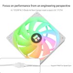 Thermalright TL-C12CW-S X3 CPU Fan 120mm White ARGB Case Cooler, 4pin PWM Silent Computer Cooling Fan with S-FDB Bearing Included, up to 1550RPM（3 Quantities）