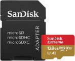 SanDisk 128GB Extreme microSDXC UHS-I Memory Card with Adapter – Up to 160MB/s, C10, U3, V30, 4K, A2, Micro SD – SDSQXA1-128G-GN6MA