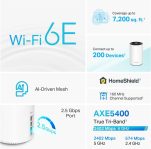 TP-Link Deco AXE5400 Tri-Band WiFi 6E Mesh System(Deco XE75 Pro) – 2.5G WAN/LAN Port, Covers up to 5500 Sq.Ft, Replaces WiFi Router and Extender, AI-Driven Mesh, New 6GHz Band, 2-Pack