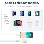 Car Apple Carplay Cable Cord for iPad/iPad Air 2/Mini/Air Pods 1 2nd, AirPods MAX Headphones, iPhone 14 13 12 11 Pro 14 Max, SE Mini SE 2nd, XR XS X 8 7 6 Plus Charger Fast Charging Cord Replacement