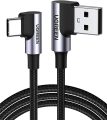 UGREEN USB to USB C Cable 90 Degree USB C Fast Charging Cord Compatible with iPhone 15/15 Plus/15 Pro/15 Pro Max/Samsung Galaxy S10/S10+/Pixel 7/6a/LG G8/G7/Pixel/Switch, etc, 1.6FT