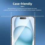 NEW’C [3 Pack Designed for iPhone 15/15 Pro (6.1 Inch) Screen Protector Tempered Glass,Case Friendly Ultra Resistant