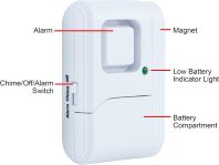 GE Personal Security Window and Door Alarm, 2 Pack, DIY Protection, Burglar Alert, Wireless Chime/Alarm, Easy Installation, Home Security, Ideal for Home, Garage, Apartment and More,White, 45115