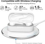 TOZO T9 True Wireless Earbuds Environmental Noise Cancellation 4 Mic Call Noise Cancelling Headphones and Deep Bass with Light Weight Wireless Charging Case IPX7 Waterproof Built-in Mic Headset White