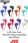JVC Gumy in Ear Earbud Headphones, Powerful Sound, Comfortable and Secure Fit, Silicone Ear Pieces – HAFX7B Black, Small