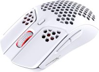 HyperX Pulsefire Haste – Gaming Mouse – Ultra Lightweight, 62g, 100 Hour Battery Life, 2.4Ghz Wireless, Honeycomb Shell, Hex Design, Up to 16000 DPI, 6 Programmable Buttons – White