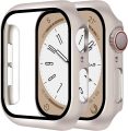 Smiling 2 Pack Case Built in Tempered Glass Screen Protector Compatible with Apple Watch SE 2023/Serie 6/SE/5/4 40mm,Hard PC Case Overall Protective Cover- Starlight