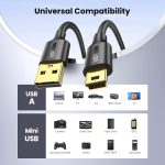 UGREEN Mini USB Cable 3FT,USB Mini Cable Mini USB 2.0 Cable,USB Mini B Cord Mini USB Charger Cable Compatible with Garmin Nuvi GPS,SatNav,Dash Cam,Camera,PS3 Controller,Hard Drive,GoPro Hero 3+