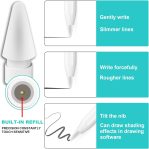 WONLEED 6 Pack Premium Tips for Apple Pencil 2nd 1st Generation, Replacement Paper Feel Apple Pencil 2nd Generation Tips for Apple Pen ipencil, Fine Point Metal Tip for ipad Pencil, 3 PCS+3 PCS, White