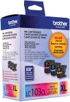 Brother LC1033PKS, LC-103, Innobella High-Yield Ink, 600 Page-Yield, 3/Pack