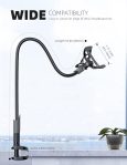 Lamicall Phone Holder Bed Gooseneck Mount – Cell Phone Clamp Clip for Desk, Flexible Lazy Long Arm Headboard Bedside, Overhead Mount Stand, Compatible with iPhone 15 Pro Max/Plus XR X 8 7 6 Plus