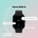 Amazfit Bip U Pro Smart Watch with Alexa Built-In for Men Women, GPS Fitness Tracker with 60+ Sport Modes, Blood Oxygen Heart Rate Sleep Monitor, 5 ATM Water Resistant, for iPhone Android(Black)