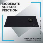 Logitech G640 Large Cloth Gaming Mouse Pad, Optimized for Gaming Sensors, Moderate Surface Friction, Non-Slip Mouse Mat – Black