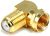 Monoprice F Type Right Angle Female to Male Adapter, Gold Plated