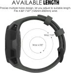 MoKo Watch Strap Compatible with Garmin Instinct Esports/Solar/Tactical/Tide Military Watch,Soft Silicone Adjustable Replacement Band Fit Garmin Instinct 2 Sports GPS Smart Watch – Graphit Gray