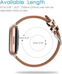 Fintie Bands Compatible with Fitbit Versa 4 / Fitbit Versa 3 / Sense 2 / Fitbit Sense, Genuine Leather Band Replacement Accessories Strap Wristband
