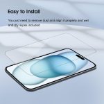Qularlans 3 Pack Tempered Glass Screen Protector Compatible with iPhone 15/15 Pro 6.1 Inch, 9H Hardness Shock Resistant Tempered Glass HD Ultra Clear