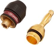 Amazon Basics Speaker Connector Banana Plugs,12 Count (1 Pack of 6 Pairs), 0.54 x 0.54 x 1.62 inches, Black