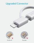 Anker Powerline II 3-in-1 Cable, Lightning/Type C/Micro USB Cable for iPhone, iPad, Huawei, HTC, LG, Samsung Galaxy, Sony Xperia, Android Smartphones, and More(3ft, White)