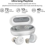 TOZO NC9 Hybrid Active Noise Cancelling Wireless Earbuds, in Ear Headphones IPX6 Waterproof Bluetooth 5.3 Stereo Earphones, Immersive Sound Premium Deep Bass Headset Matte White