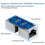 QINGLER RJ45 Cat6 Coupler Ethernet Extender Connector, 6 Pack in Line Coupler for cat7 cat6 cat5e cat5 Ethernet Cable Extender Female to Female (Black)