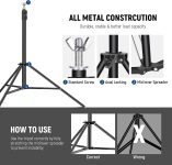 Neewer Photo Studio Backdrop Support System, 10ft/3m Wide 6.6ft/2m High Adjustable Background Stand with 4 Crossbars, 6 Backdrop Clamps, 2 Sandbags, and Carrying Bag for Portrait & Studio Photography