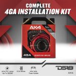 DS18 AK4 Complete 4 Gauge CCA Amplifier Installation Wiring Kit – Ampkit Helps Make Connections, Brings Power to Your Radio, Subwoofers, Speakers with Super Flex Wire – 1200W for 1 Amplifier