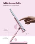 Lamicall Pink Phone Stand for Desk – Rose Gold Cell Phone Holder Desktop Pink Desk Accessories Compatible with iPhone 14 Pro Max Plus, 13 12 11 XR X 8 7 6 Plus SE, 4-8” Smartphone