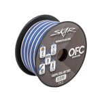 Skar Audio 12 Gauge (AWG) Elite Oxygen-Free Copper Audio Speaker Wire – 30 Feet (Blue/White)