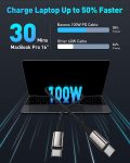 Baseus USB C Cable, 100W PD 5A QC 4.0 Fast Charging USB C to USB C Cable, Zinc Alloy Nylon Braided USB Type C Charger Cable for iPhone 15/Pro/Plus/Pro Max, MacBook, iPad Pro, Samsung S23/S22+ (10ft)