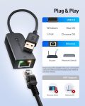 Cable Matters Plug & Play USB to Ethernet Adapter with PXE, MAC Address Clone Support (Ethernet to USB 2.0 Adapter, Ethernet Adapter for Laptop) Supporting 10/100 Mbps Ethernet Network Black