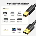 UGREEN 5ft USB A to B Printer Cable – High-Speed for HP, Canon, Brother, Samsung, Dell, Epson, Lexmark, Xerox, and More