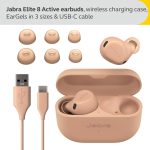 Jabra Elite 8 Active – Best and Most Advanced Sports Wireless Bluetooth Earbuds with Comfortable Secure Fit, Military Grade Durability, Active Noise Cancellation, Dolby Surround Sound – Caramel