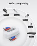 ANNKE 2 Pack Security Camera Cable 30M/100ft All-in-One BNC Video Power Cables, BNC Extension Wire Cord for CCTV Camera DVR Security System with 2X BNC Connectors and 2X RCA Adapters-White
