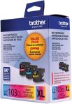 Brother LC1033PKS, LC-103, Innobella High-Yield Ink, 600 Page-Yield, 3/Pack