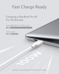 Anker 100W 6ft USB-C Charging Cable for iPhone 15, MacBook Pro 2020, iPad Pro 2020, Galaxy S23 – Cloud White