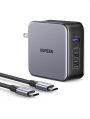 UGREEN 140W USB C Charger, Mac Book Pro Charger Nexode PD3.1 PPS 3-Port Foldable GaN Fast Laptop Wall Charger Power Adapter for MacBook Pro 16”, Dell XPS, iPhone 15 Pro, Chromebook (with 240W Cable)