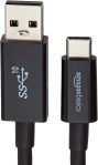 Amazon Basics USB-C to USB-A 3.1 Gen 2 Adapter Charger Cable, Fast Charger, 10Gbps High-Speed, USB-IF Certified, for Apple iPhone 15, iPad, Samsung Galaxy, Tablets, Laptops, 3 Foot, Black
