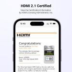 UGREEN 8K HDMI 2.1 Cable Certified 6.6FT, 10K Ultra High Speed HDMI Cord 4K 240Hz 48Gbps HDCP 2.2&2.3 eARC HDR Dolby Compatible for PS5 Xbox Series X Nintendo Switch Roku TV Laptop Monitor