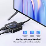 UGREEN HDMI Switch 4K@60Hz, Bi-Directional HDMI Switcher 2 in 1 Out HDMI Splitter 1 Input 2 Output Supports UHD 3D HDR Compatible with PS5, PS4, Xbox Series X/S, Roku, Fire Stick, Black