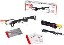 BOSS Audio Systems LPCB40 Reverse Rearview License Plate Backup Car Camera – 170° Wide Angle Rear View, Weatherproof Back Up Cam
