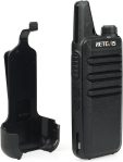 Retevis RT22 Walkie Talkies Rechargeable,Long Range Two Way Radio,2 Way Radio for Adults, VOX Handsfree, Mini, Sleek, Compact, for Business Office School Church Restaurant Retail(Black,10 Pack)