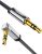 UGREEN 3.5mm Audio Cable Stereo Aux Cord 90 Degree Right Angle, Compatible with Beats iPhone iPod iPad Tablets Speakers 24K Gold Plated Male to Male Black 1.5FT