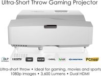 Optoma GT5600 Ultra Short Throw Gaming and Movie Projector, 3600 Lumens for Ambient Lighting, Easy Setup with Auto Keystone, 100-in Image From Only a Few Inches Away