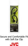 JVC Earclip Earbud Sport Earbud Earclip Black (HAEC10B) (HA-EC10B)