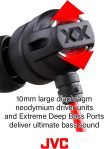 JVC HAFX1X Headphone Xtreme-Xplosivs, Black, Red