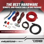 DS18 AK4 Complete 4 Gauge CCA Amplifier Installation Wiring Kit – Ampkit Helps Make Connections, Brings Power to Your Radio, Subwoofers, Speakers with Super Flex Wire – 1200W for 1 Amplifier