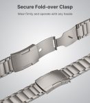 MoKo Titanium Band Compatible with Apple Watch Band 49mm 45mm 44mm 42mm iWatch Ultra2 Ultra SE 2 SE Series 9 8 7 6 5 4 3 2 1, Titanium Replacement Watch Band with Folding Clasp